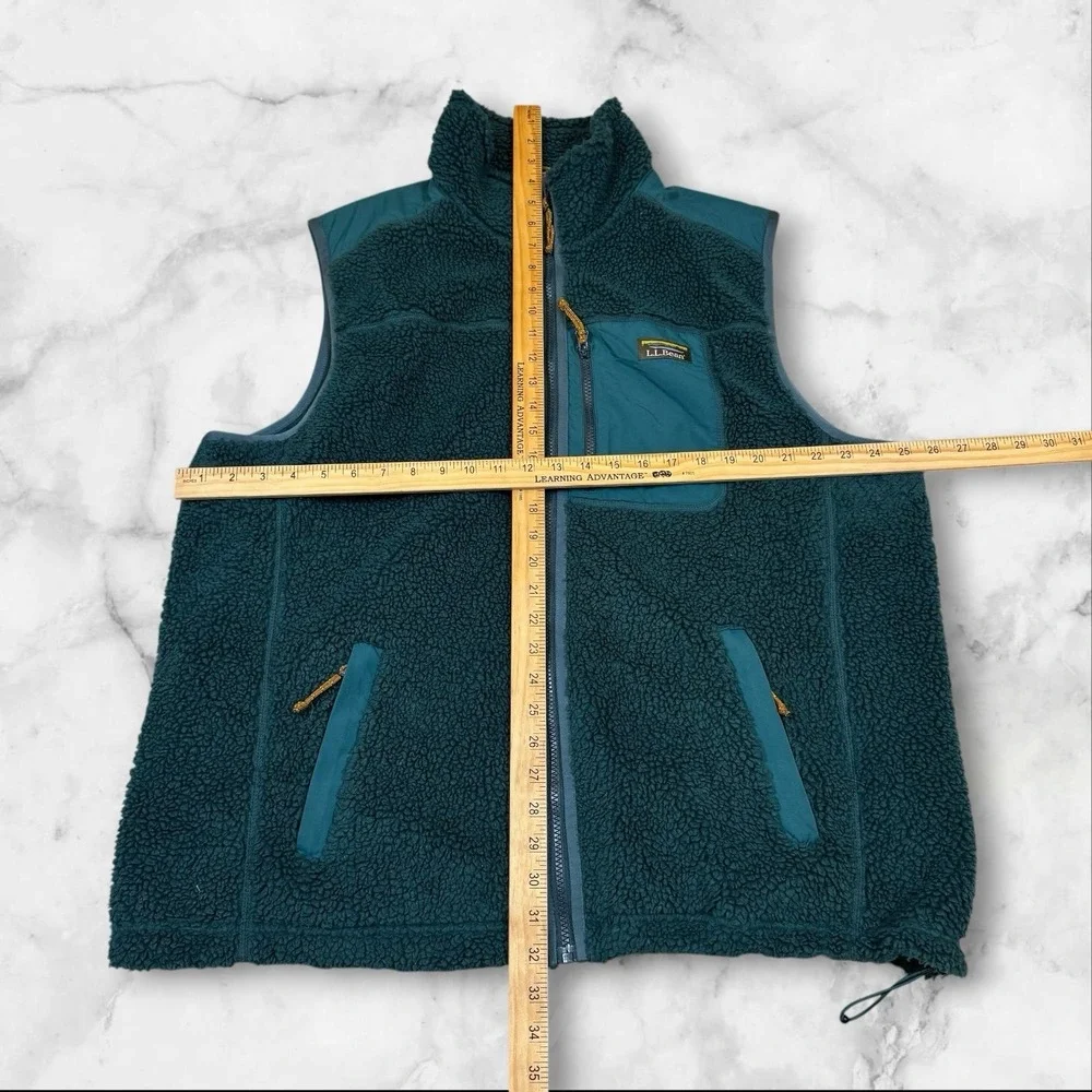 LL Bean Men's Bean's Sherpa Vest Full Zipper Green Size XXL‎